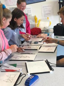 Visitors having a go at drawing graphs