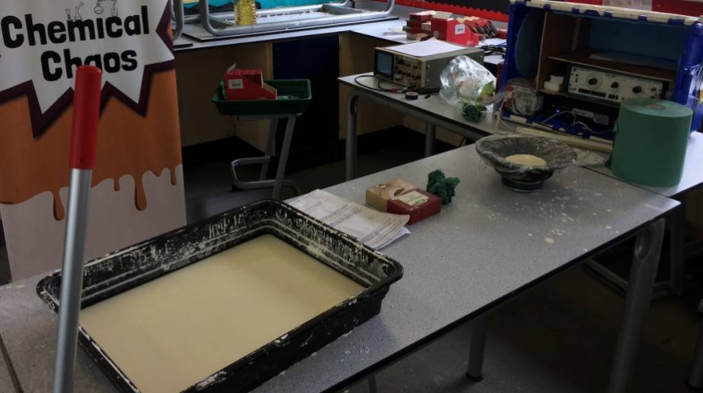 Some cornflour in a tray